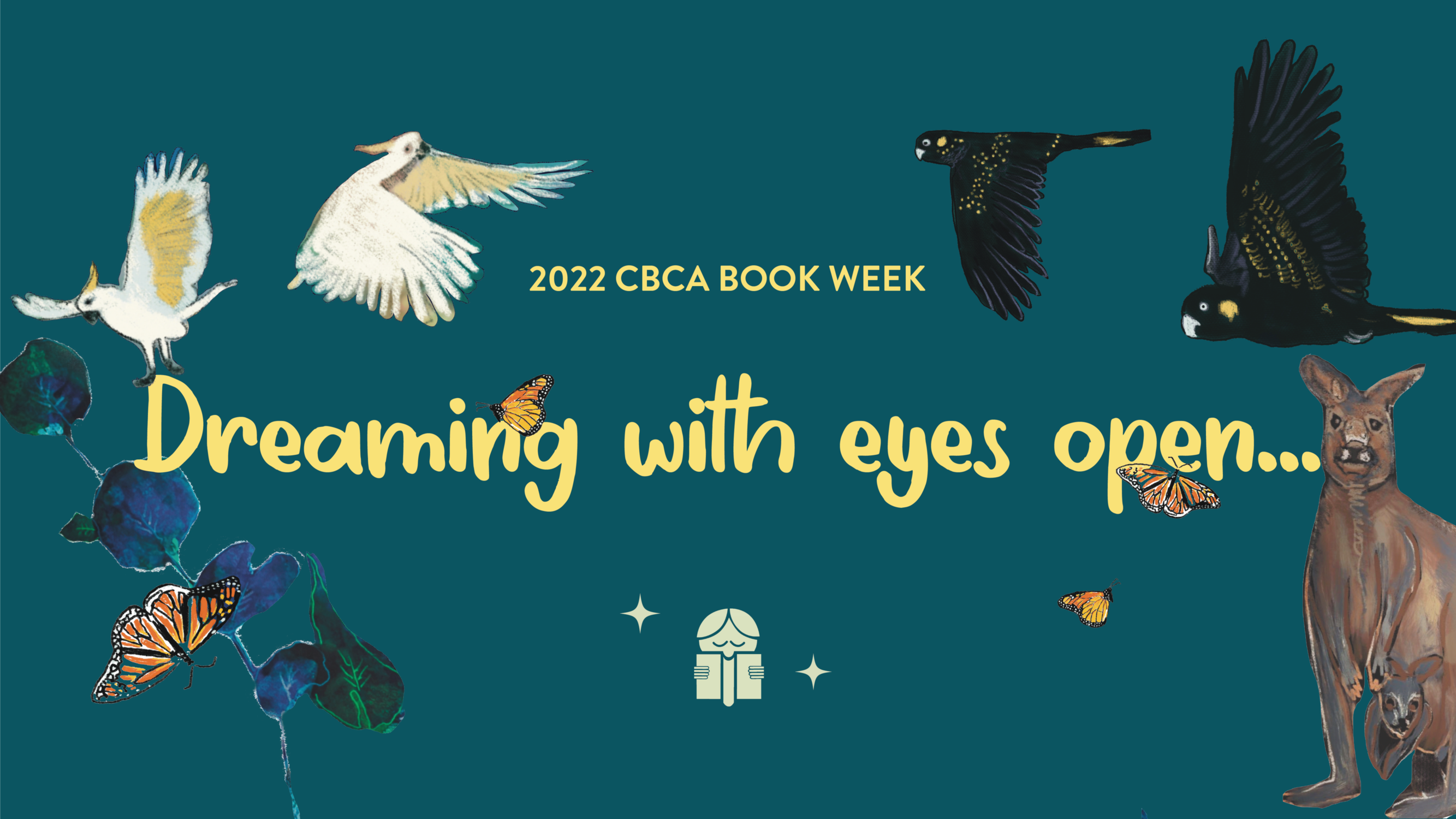 Book Week 2022 Poster - Dreaming with eyes open