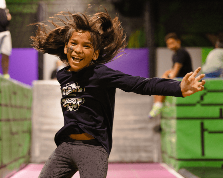 Photo of a young person trampolining