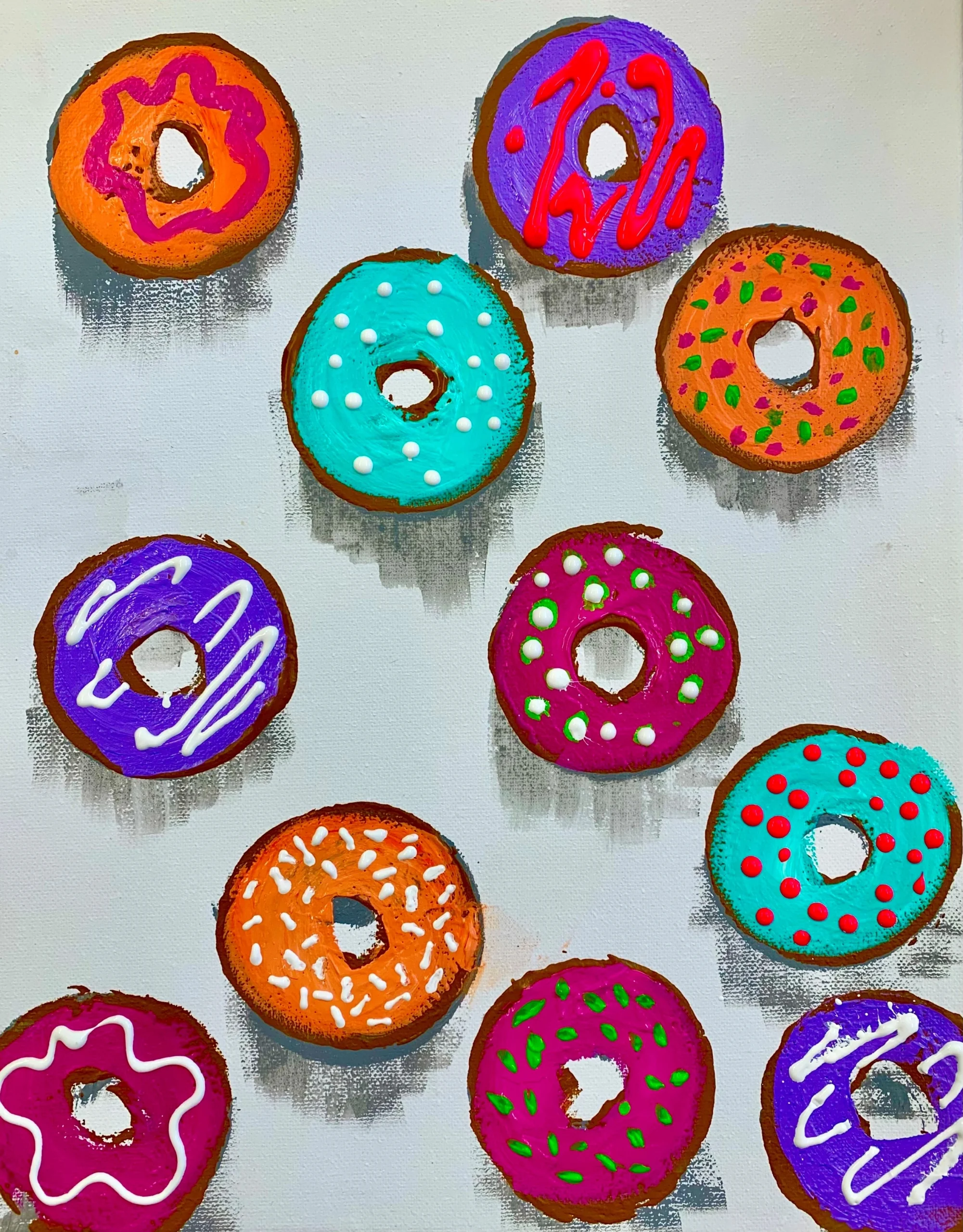 Coloured donut painting