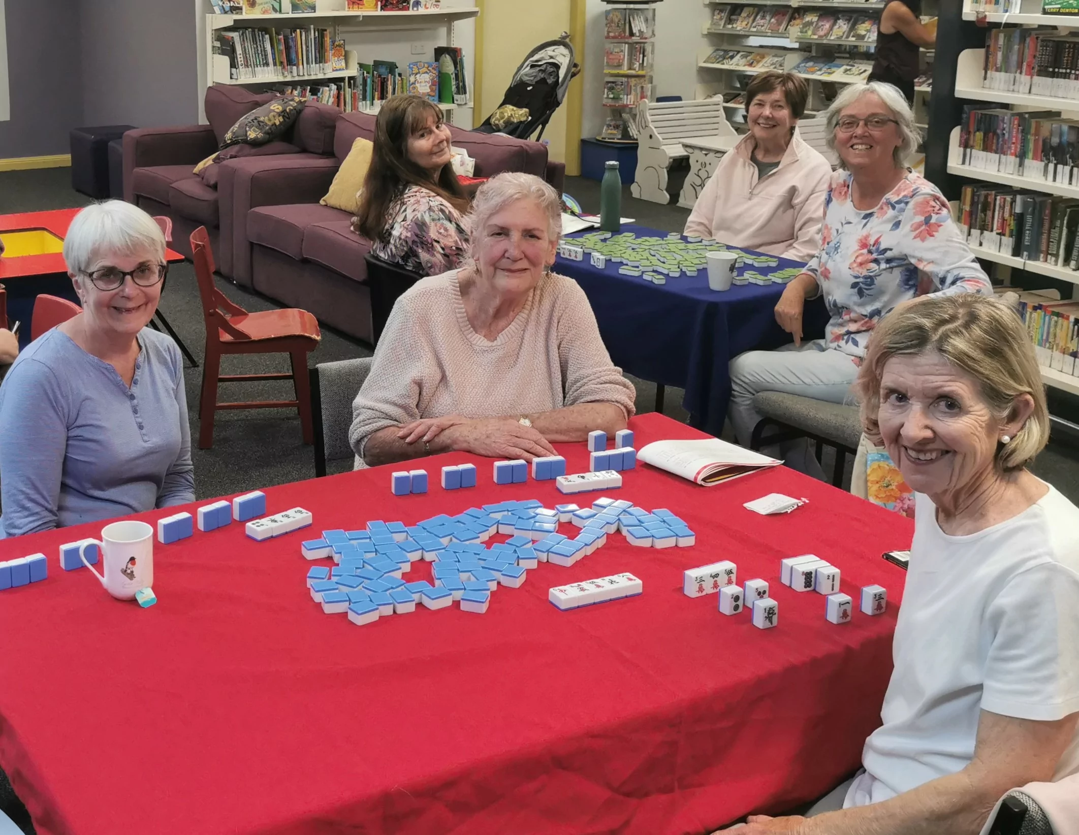 A group of ladies playing mahjong at Gundagai Library