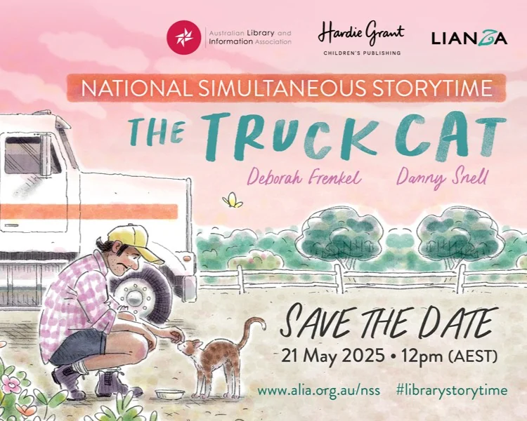 National Simultaneous Storytime poster showing the cover of The Truck Cat