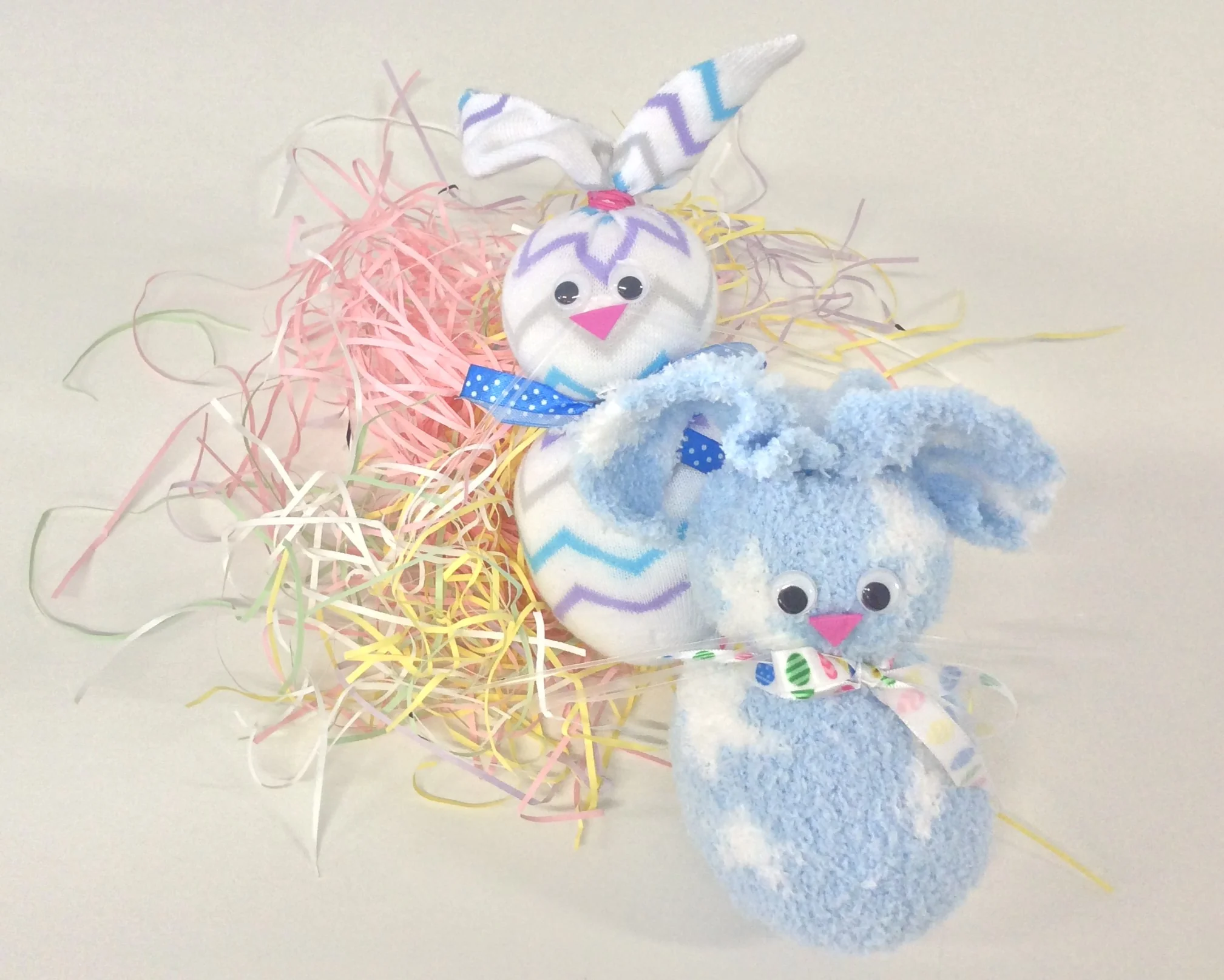 soft toy bunnies made from socks