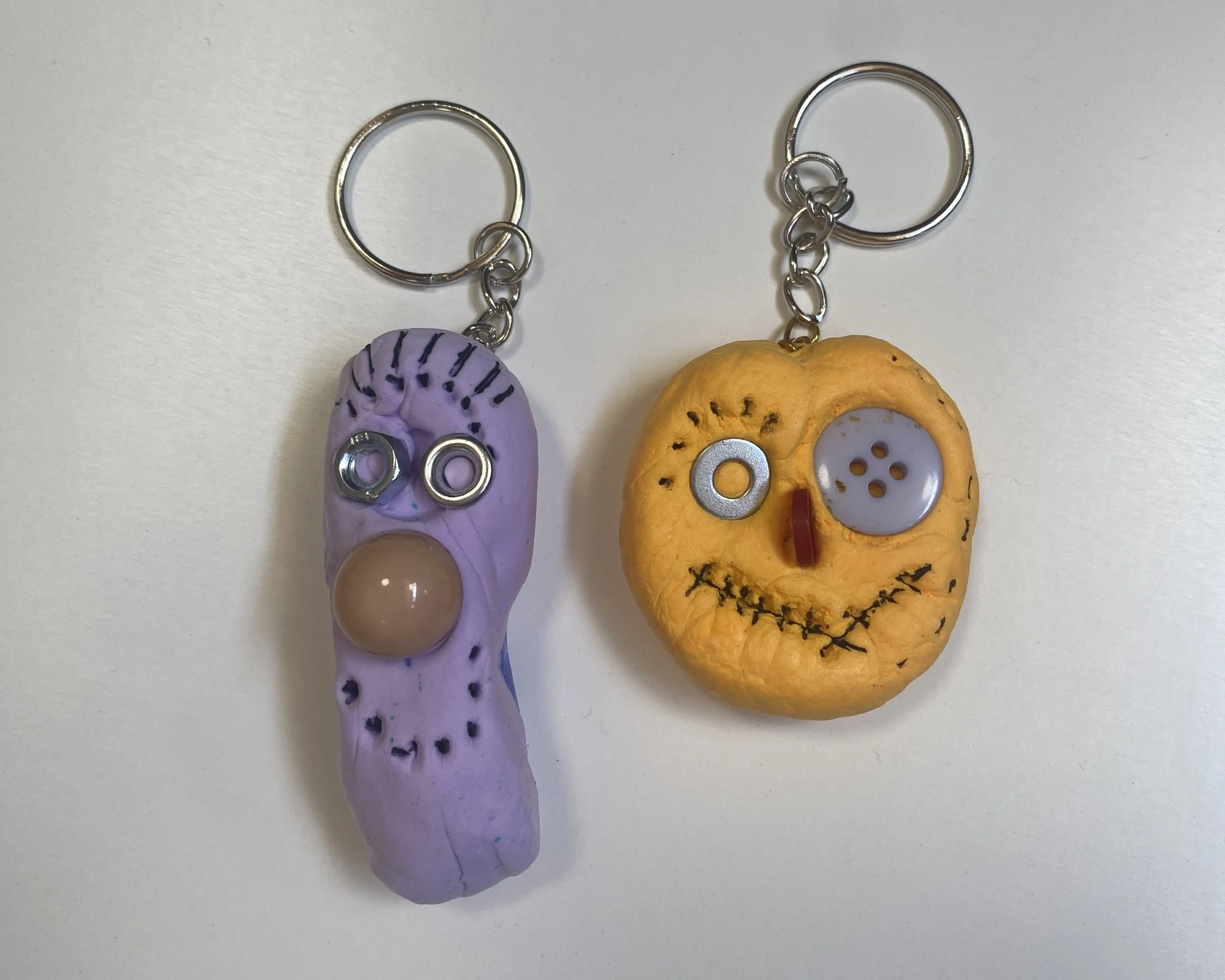 Keyrings featuring monster faces